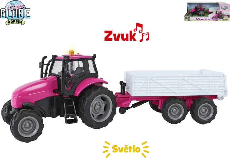 Kids Globe Horses traktor utánfutóval, fényekkel és hangokkal