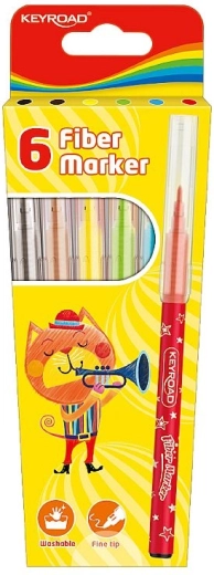 Mosható Keyroad filctollak, 6 színes készlet