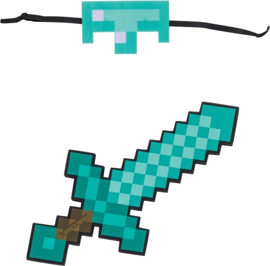 Minecraft jelmezszett: maszk és habszivacs gyémántkard Steve stílusban