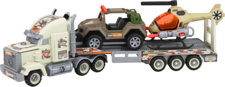 Nagy vontató szállítópótkocsival