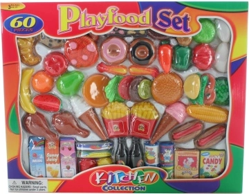 Nagy étel- és élelmiszerkészlet a gyerekkonyhába