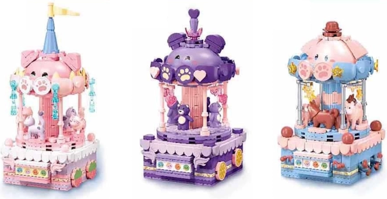 Sluban körhinta állatkával – építőkészlet