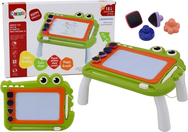 Znikopis Krokodil rajzasztal pecsétekkel zöld