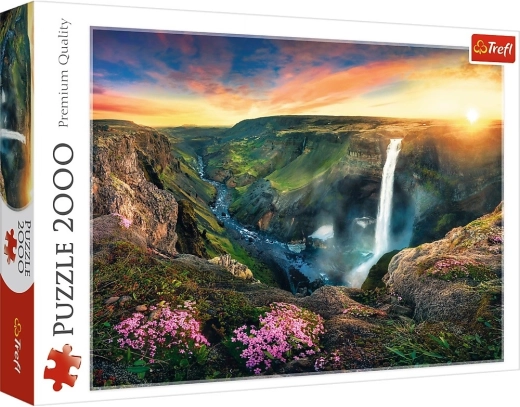 2000 darabos Puzzle Haifoss-vízesés, Izland