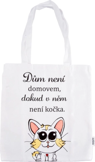 CAT HOME fehér pamuttáska