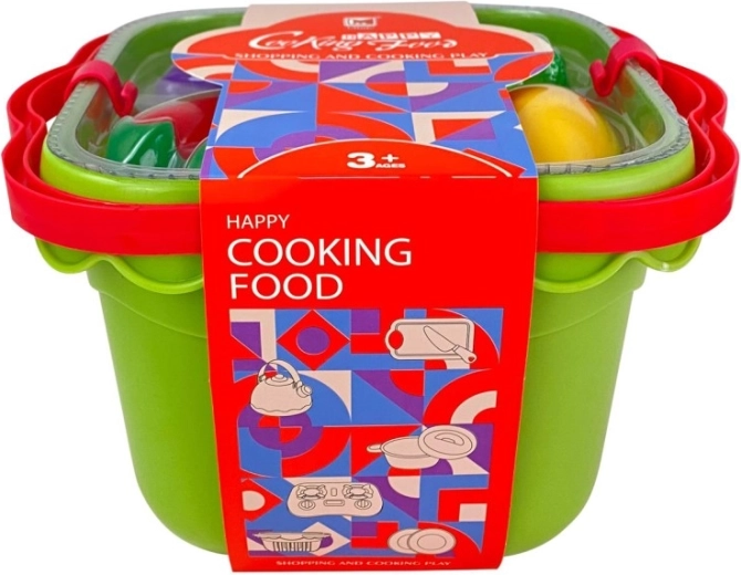 Kosár szeletelhető gyümölcsökkel és zöldségekkel, gyerekszett