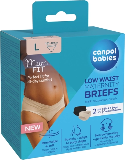 Canpol Babies MumFIT kismama bugyi alacsony derékkal, L méret, 2 db