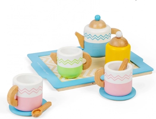 Bigjigs Toys fa teáskészlet tálcával