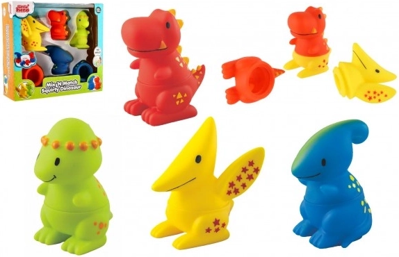 Szétszedhető spriccelős dinoszaurusz készlet a fürdőkádba – LITTLE HERO MIX 'N MATCH