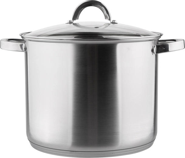 Fabio magas rozsdamentes acél fazék üvegfedővel 26 cm, 10,5 l