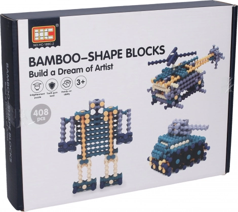 Bambusz építőkészlet gyerekeknek – 408 darab