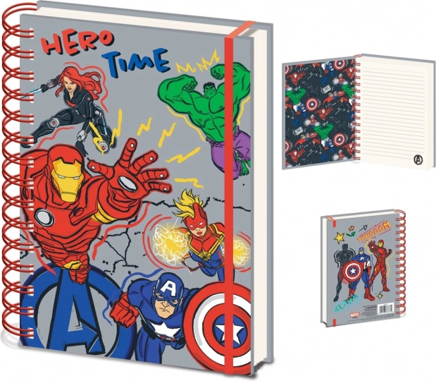 A5-ös gyűrűs füzet AVENGERS Hero, vonalas