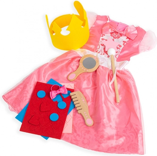 Bigjigs Toys hercegnő jelmez – rózsaszín ruha kiegészítőkkel
