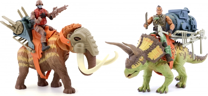 Primal Clash dinoszauruszon lovagló figura 25 cm – mamut vagy triceratops