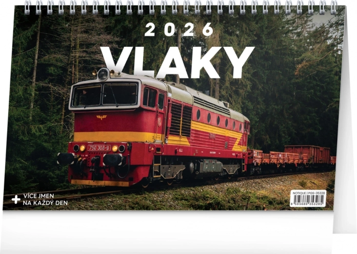Asztali naptár Vonatok 2026