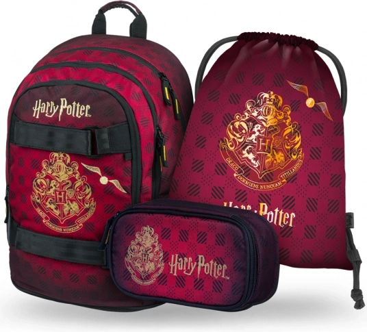 Harry Potter Roxfort iskolai szett bordó – hátizsák, tolltartó és tornazsák