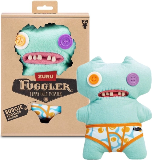 Fuggler Budgie Gaptooth Mc Goo plüssfigura nadrágban, 22 cm