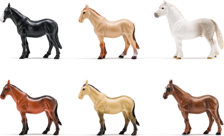 6 élethű ló készlete