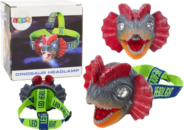 Dinoszaurusz Fejlámpa Állítható Pánttal és 3 LED Dióda