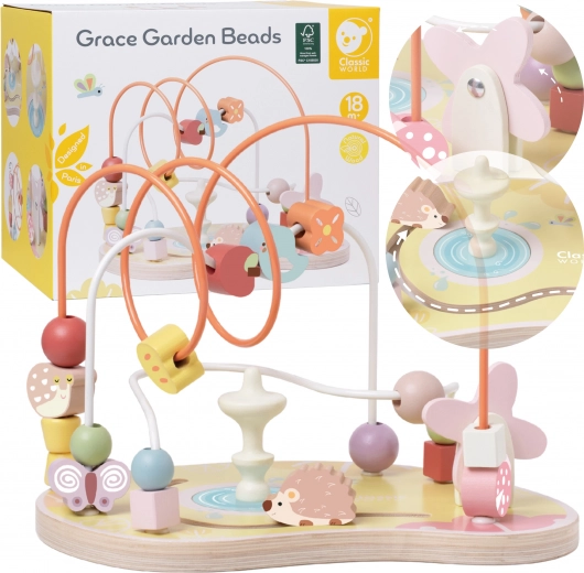 Fa gyöngylabirintus CLASSIC WORLD GRACE GARDEN BEADS 18 hó+