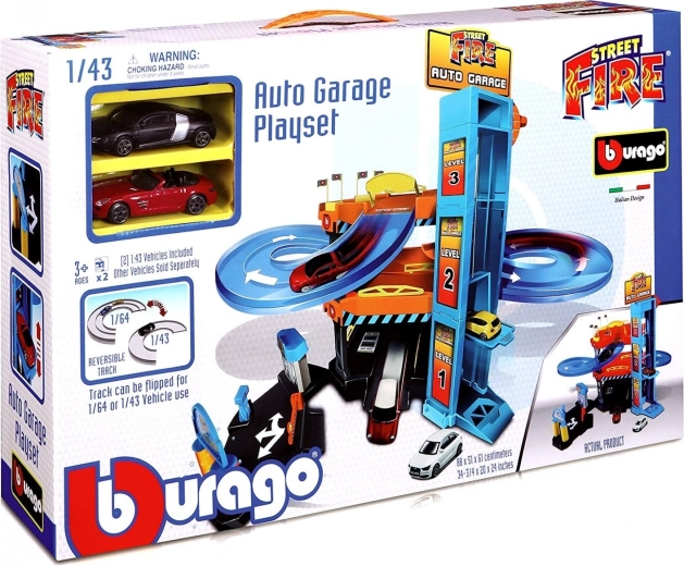 Bburago lejtős autógarázs lifttel 1:43