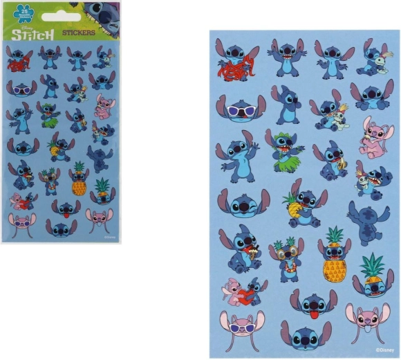 Újrahasználható Lilo és Stitch matricák, kék - 1 darab