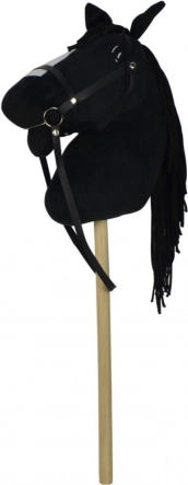 Plüss botló ló hanggal, 70 cm, fekete