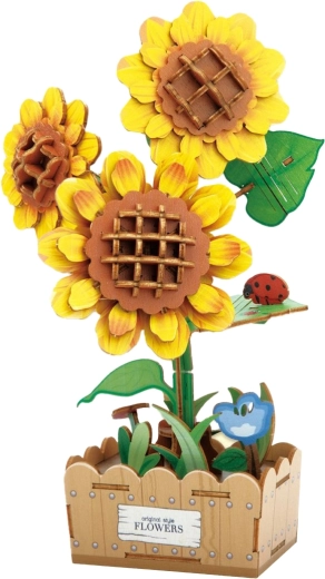 3D fa építőkészlet napraforgó 21 cm - 1 db