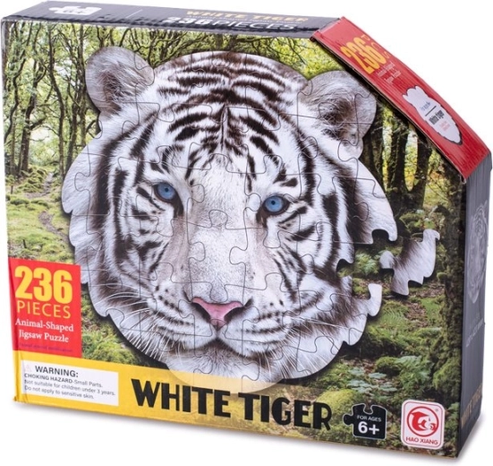 Körvonalas puzzle fehér tigris 236 darab
