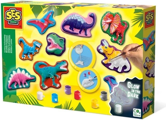 SES Creative gipszöntés és festés – sötétben világító dinoszauruszok