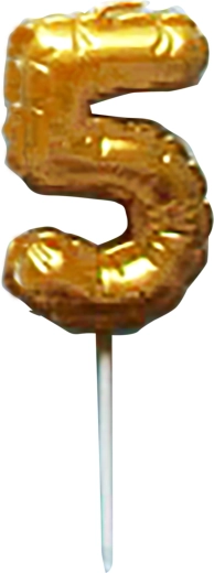 Tortagyertya 5-ös szám arany, szúrható, 6 cm