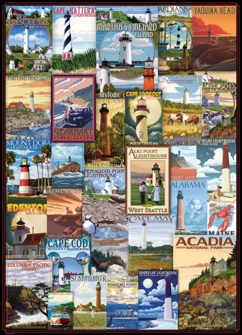 Eurographics Puzzle régi világítótorony-poszterek 1000 darab