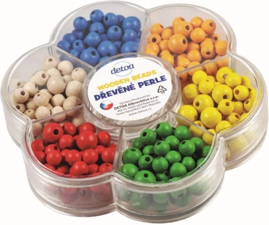 Detoa fa gyöngyök virág alakú dobozban – színes kreatív fűzőkészlet