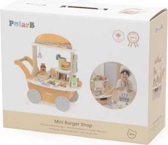 Viga Toys PolarB fa büfékocsi burgerbárral