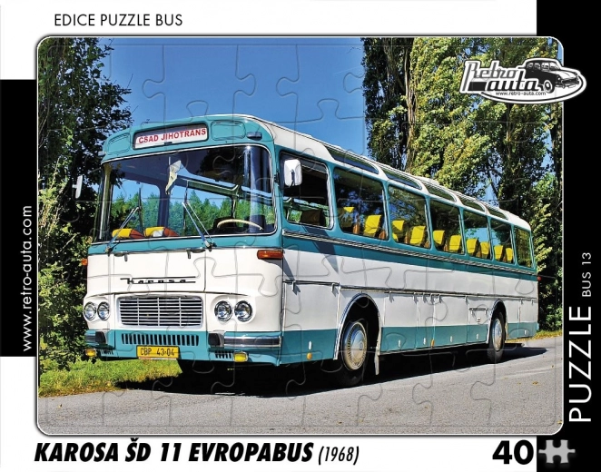 Retro autós puzzle busz Karosa ŠD 11 Evropabus 1968