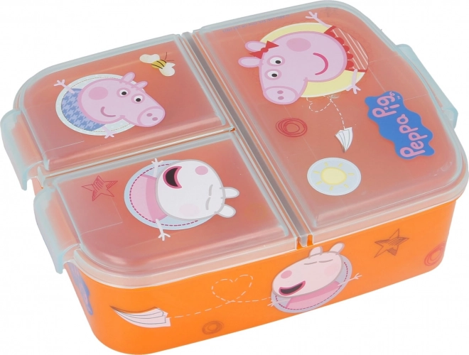 Gyerek ebéddoboz 3 rekesszel - Peppa malac narancssárga