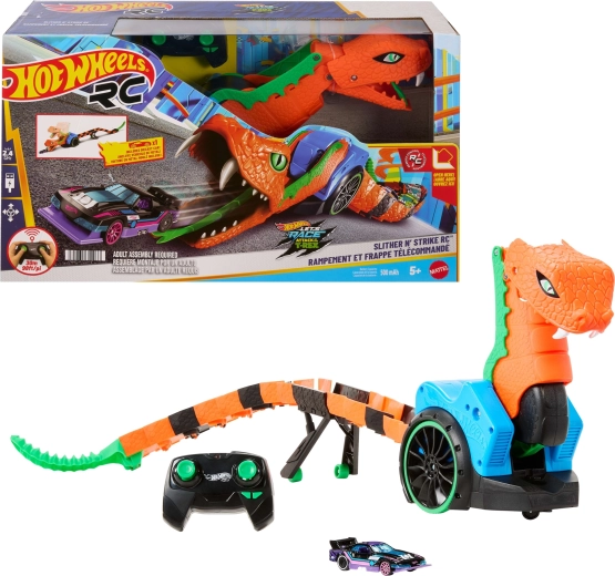 Hot Wheels RC mechanikus kígyó Slither n' Strike autókilövővel és 1:64-es kisautóval