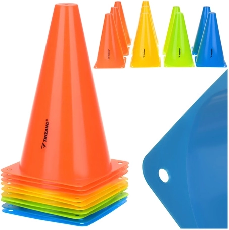 Edzőbóják 10 db TRIZAND 23 cm – színes sportjelölők
