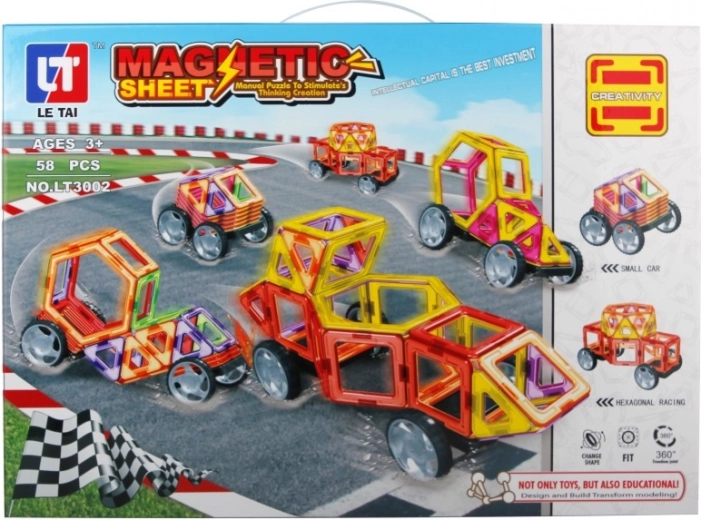 Mágneses építőkészlet gyerekeknek - 58 darab