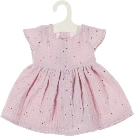 Muszlin ruha 38 cm-es babáknak – rózsaszín