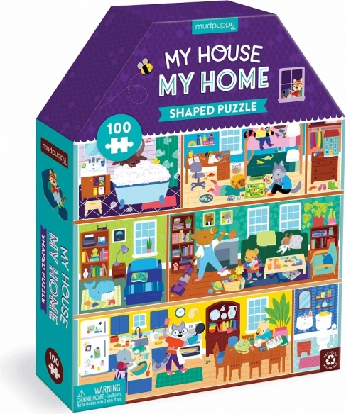 Az én házam, az én otthonom - ház alakú puzzle 100 darabból