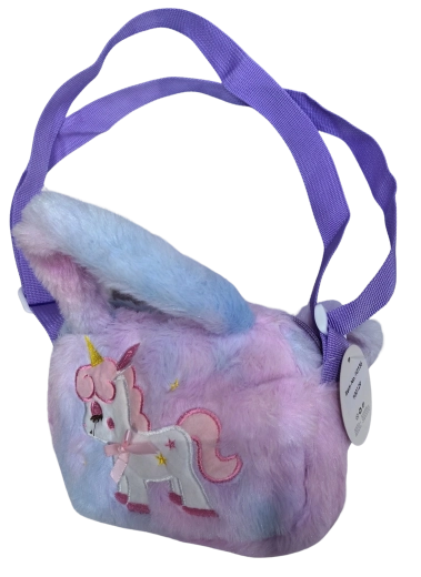 PINK keresztpántos (crossbody) kistáska egyszarvúval és csillagokkal