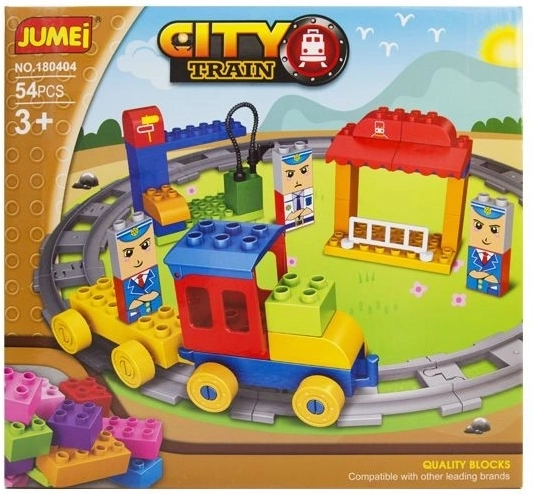 Jumei City építőjáték vonat 54 darabos 28 × 26 cm – 1 db