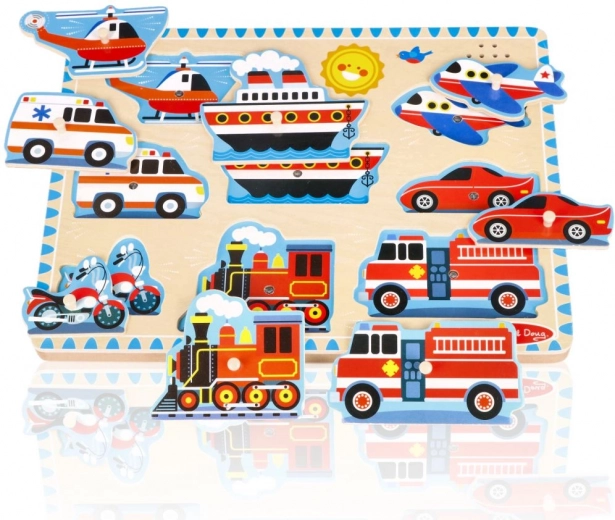 Fa hangzó puzzle járművek