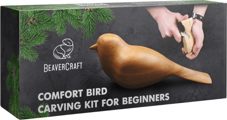 BeaverCraft Comfort Bird kényelmes madár fa faragó kezdőkészlet