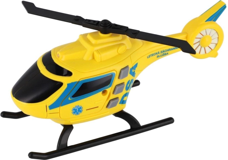 DSA légi mentőszolgálati helikopter fénnyel és hanggal
