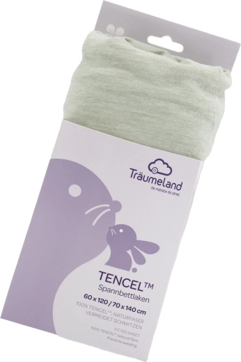 Träumeland Tencel uni desert sage gumis lepedő