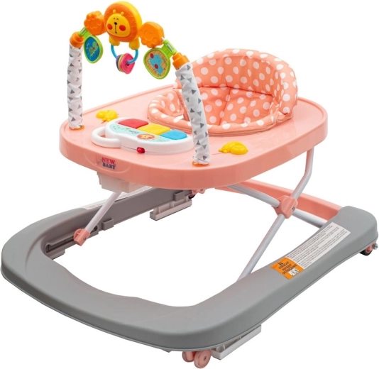 NEW BABY Forest Kingdom Pink gyermek járássegítő szilikon kerekekkel