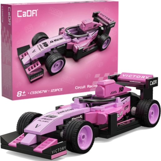 CaDA építőjáték Circuit racing car pink rózsaszín versenyautó (123 darab)