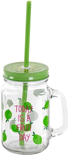 TORO gyümölcsös szívószálas pohár 450 ml